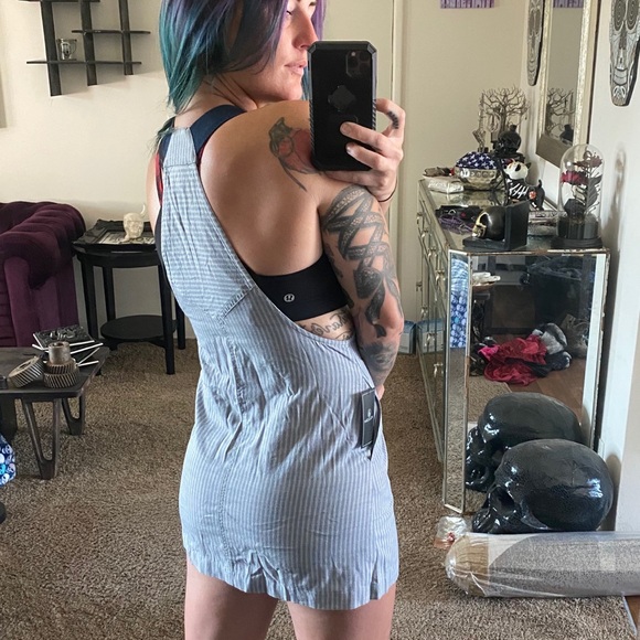 Volcom blue striped overall short dress - Picture 3 of 16